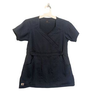 Carhartt Womens V-Neck Navy Scrub Top Size XS
